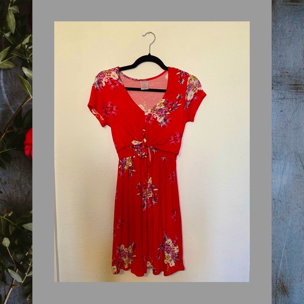 RED FLORAL DRESS